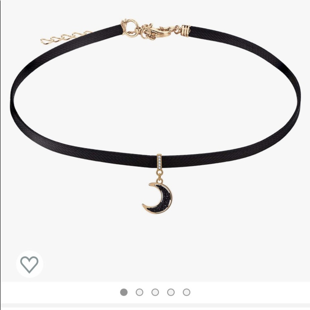 Black moon choker necklace